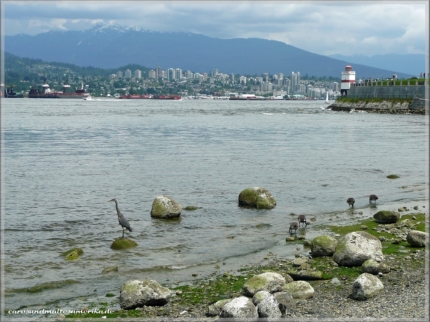 Burrard Inlet und Skyline von North Vancouver